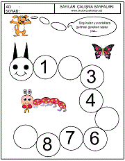 okul öncesi çocuklar için sayılar örüntü çalışmaları